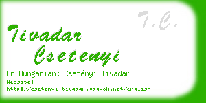 tivadar csetenyi business card